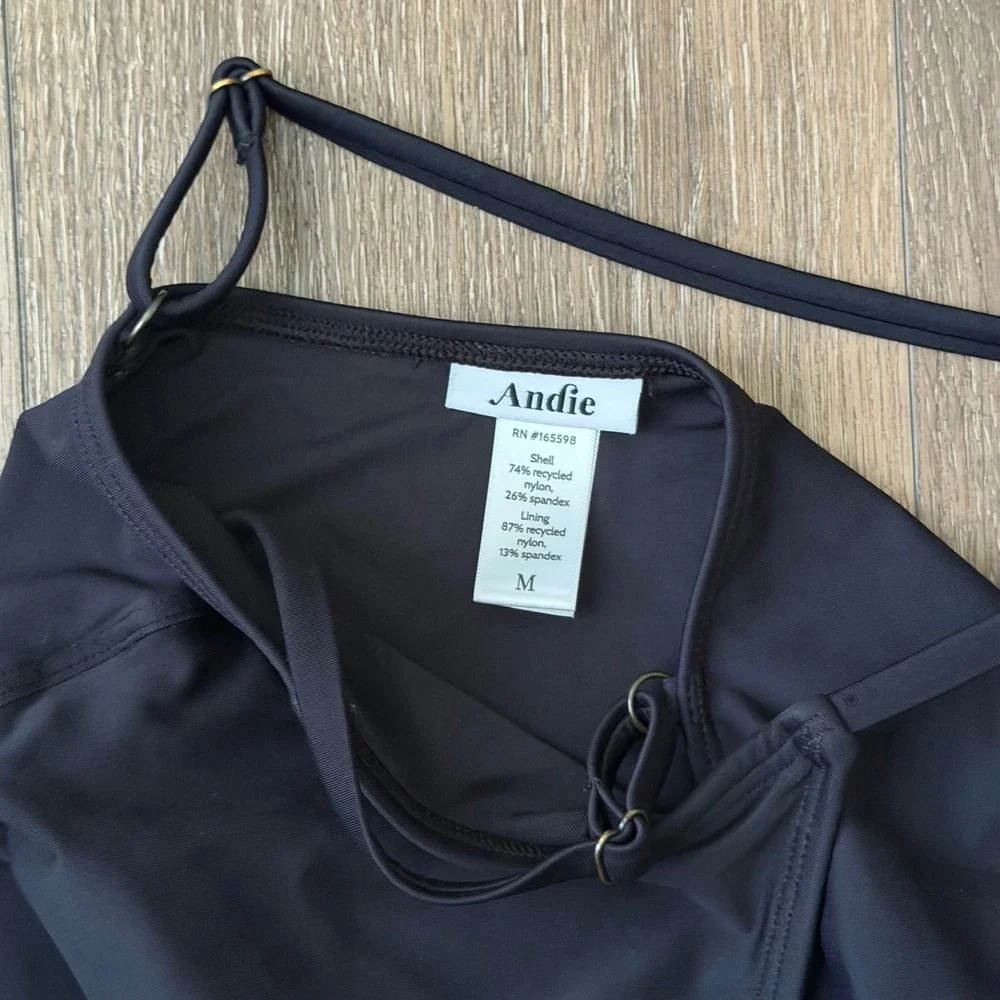 Andie One Piece Swimsuit Women Medium Black The Amalfi Adjustable Straps